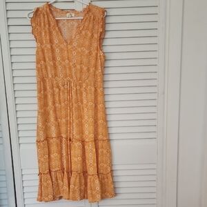 Floral Yellow Sleeveless Dress